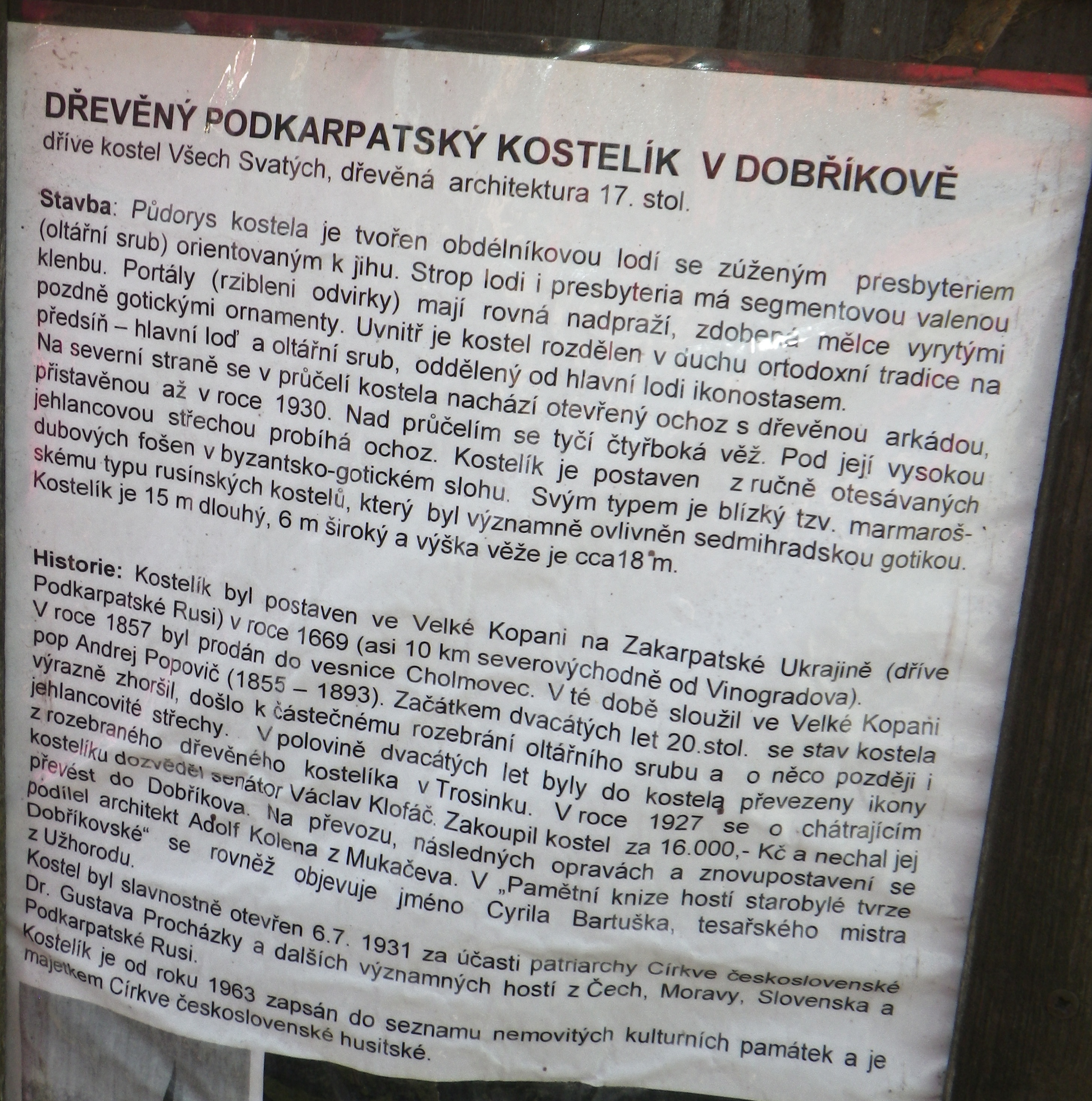 Popis kostela  2 